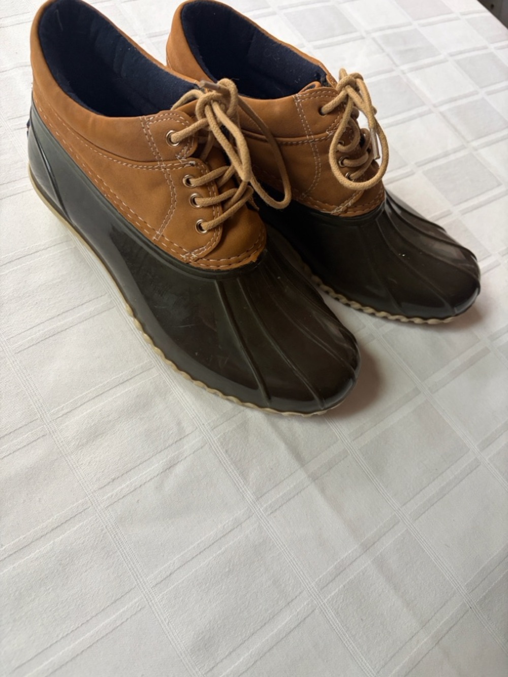 Tommy Hilfiger Brown and Black Waterproof Duck Boots